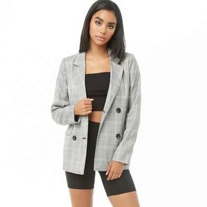 Double Breasted Glen Plaid Blazer